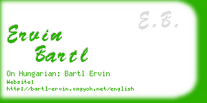 ervin bartl business card